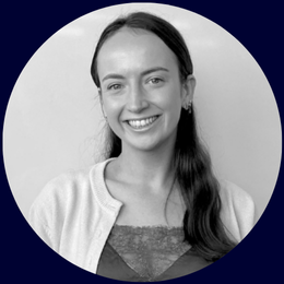 Black and white portrait of Sarah smiling
