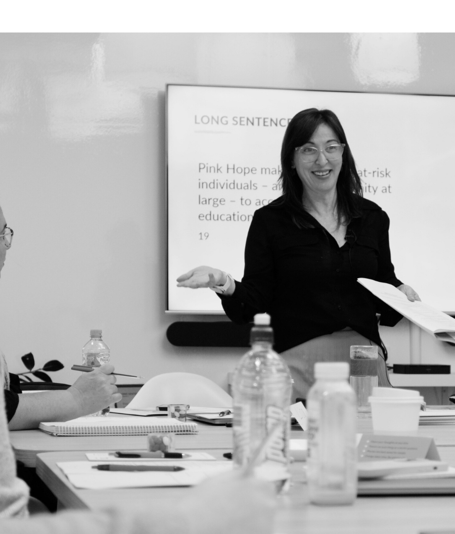 Vikki leading a Business Writing Essentials workshop