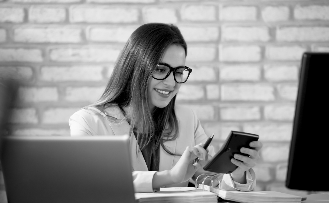 Accountant calculating