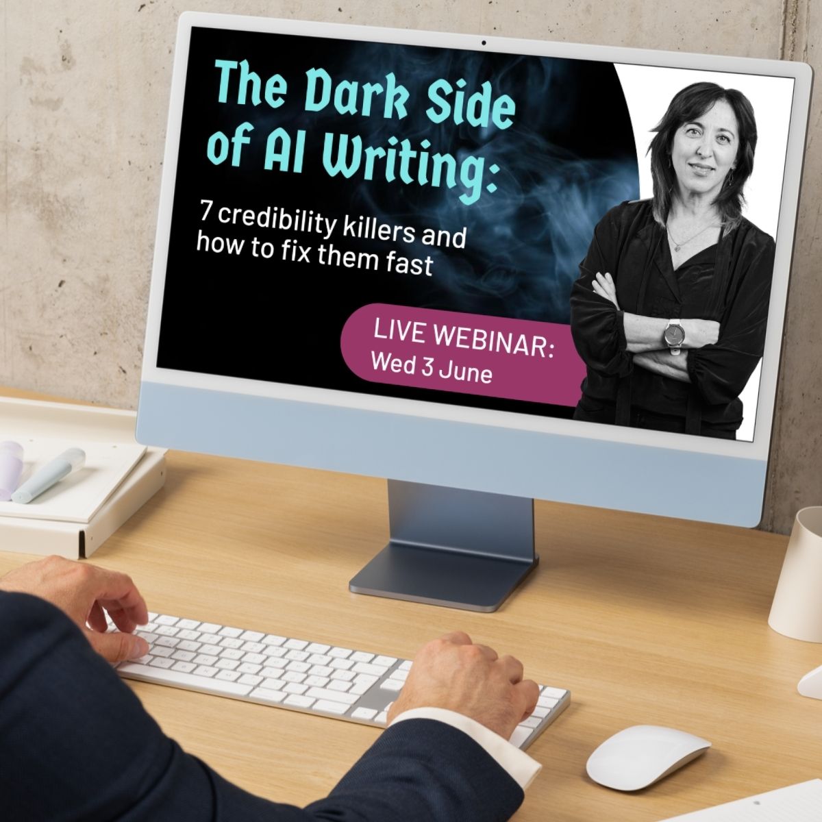 AI writing webinar event