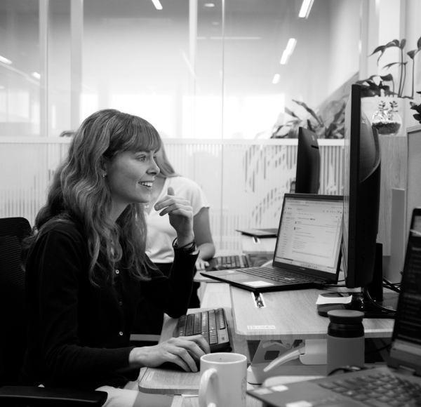 Woman working on computer